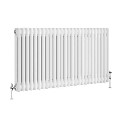 GRADE A2 - Reggio White Horizontal Double Column Traditional Radiator 600x1190mm 4091 BTU - Cast Iron Style