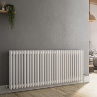 Reggio White Horizontal Double Column Traditional Radiator 600x1460mm 5035 BTU - Cast Iron Style Reggio White Horizontal Double Column Traditional Radiator 600x1460mm 5035 BTU - Cast Iron Style