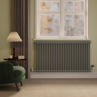 Reggio Anthracite Horizontal Double Column Radiator 800x1460mm 6598 BTU - Cast Iron Style