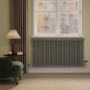 Reggio Anthracite Horizontal Double Column Radiator 800x1460mm 6598 BTU - Cast Iron Style