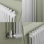 Reggio White Horizontal Double Column Traditional Radiator 800x1460mm 5035 BTU - Cast Iron Style