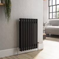 Reggio Midnight Black Horizontal Double Column Traditional Radiator 600x425mm 1416 BTU - Cast Iron Style Reggio Midnight Black Horizontal Double Column Traditional Radiator 600x425mm 1416 BTU - Cast Iron Style