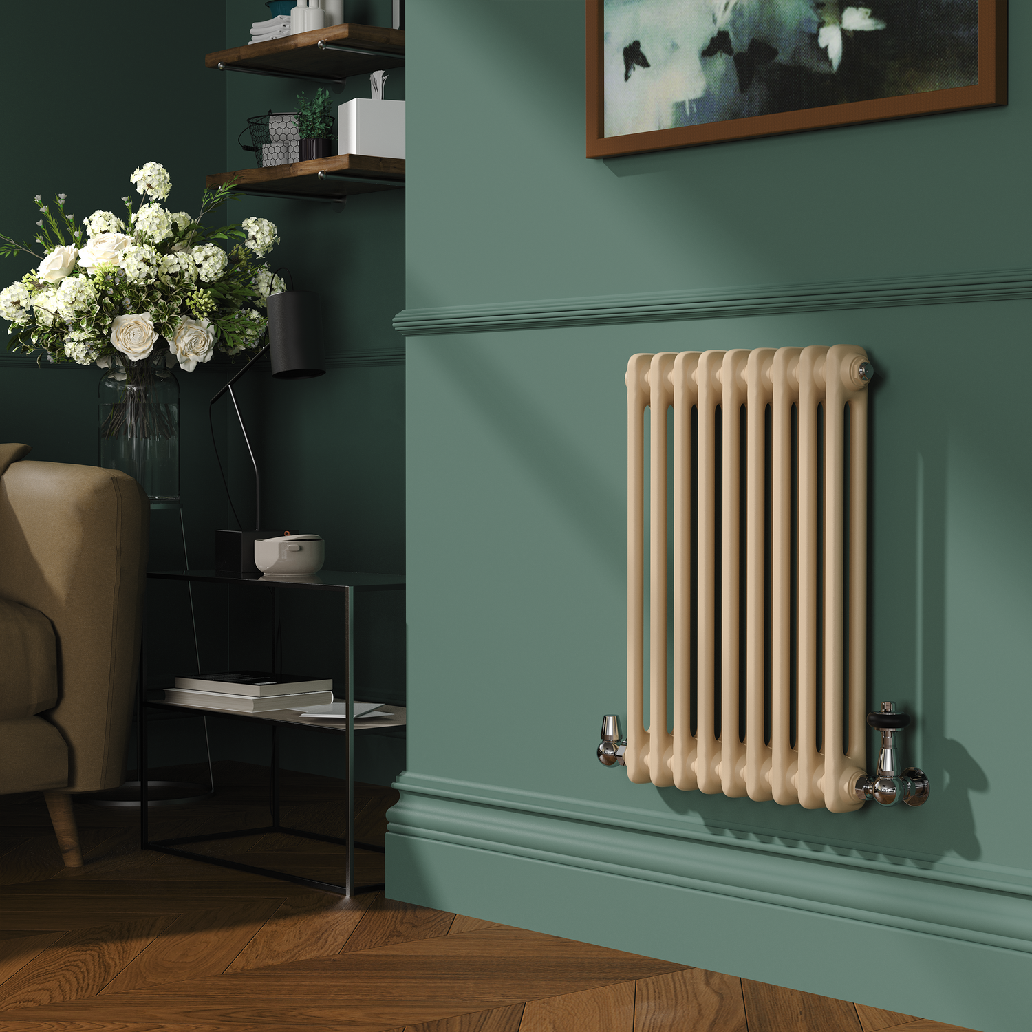 Elk Horizontal Double Column Traditional Radiator 600x425mm 1416 BTU Cast Iron Style