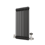 Reggio Midnight Black Horizontal Double Column Traditional Radiator 800x425mm 1416 BTU - Cast Iron Style