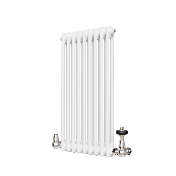 Reggio White Horizontal Double Column Traditional Radiator 800x425mm 1416 BTU - Cast Iron Style