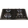 CDA HCG622BL Four Burner Gas Hob With Cast Iron Pan Stands Black