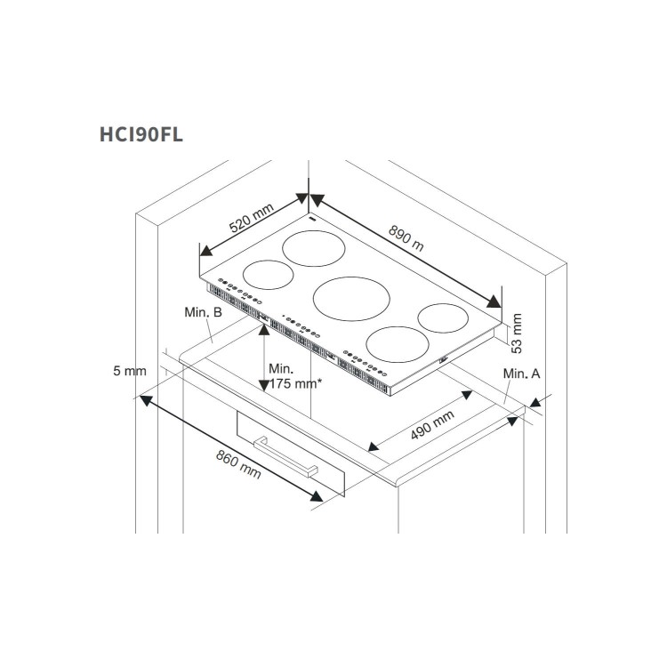 GRADE A1 - Nordmende HCI90FL 90cm Induction Hob