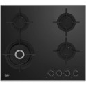 HCLW64222S Beko 60cm 4 Burner Gas on Glass Hob - Black