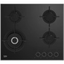 HCLW64222S Beko 60cm 4 Burner Gas on Glass Hob - Black