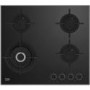 Beko 60cm 4 Burner Gas on Glass Hob - Black