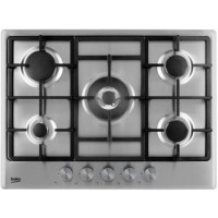 GRADE A2 - Beko HCMW75225SX 68cm Wide Five Burner Gas Hob Stainless Steel