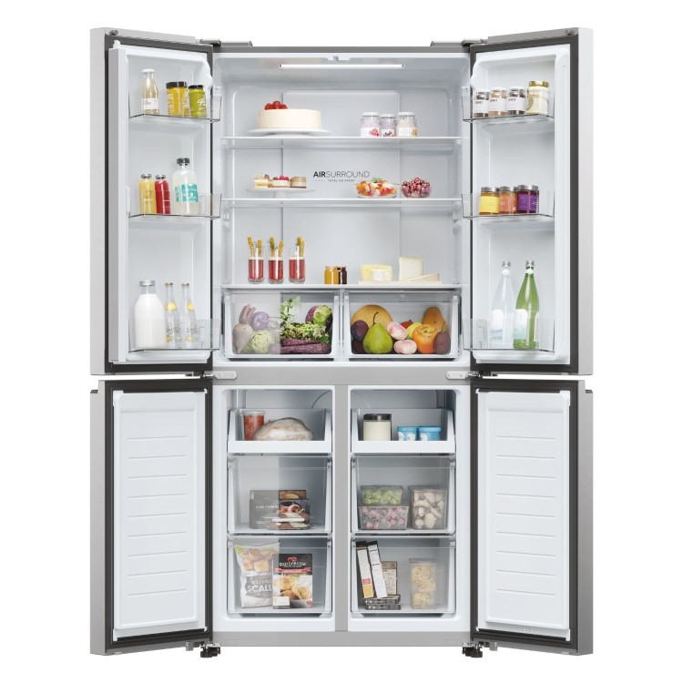 Haier Series 3 467 Litre Side-by-Side American Fridge Freezer - Stainless steel