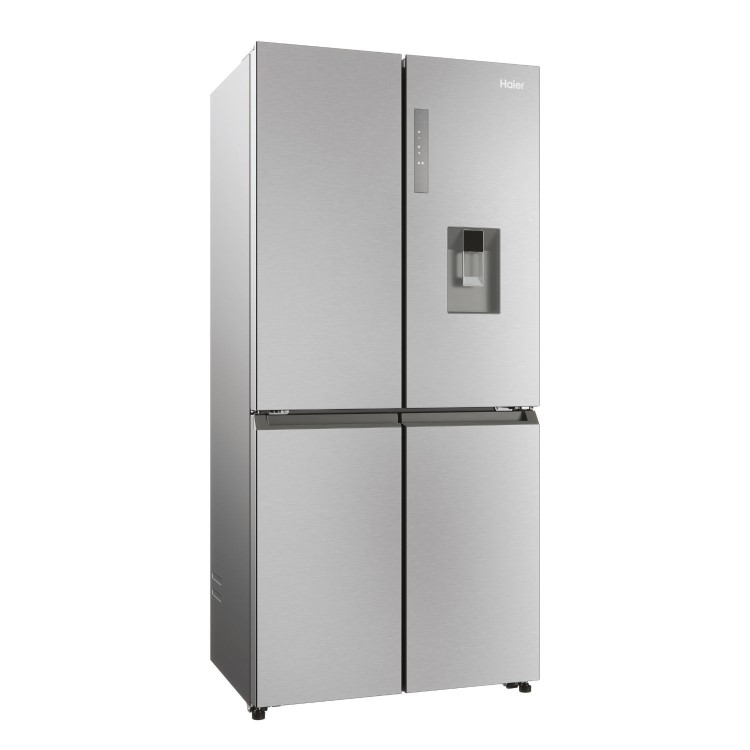 Haier Series 3 463 Litre Four Door American Fridge Freezer - Platinum Inox