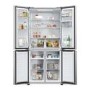 Haier Series 3 463 Litre Four Door American Fridge Freezer - Platinum Inox