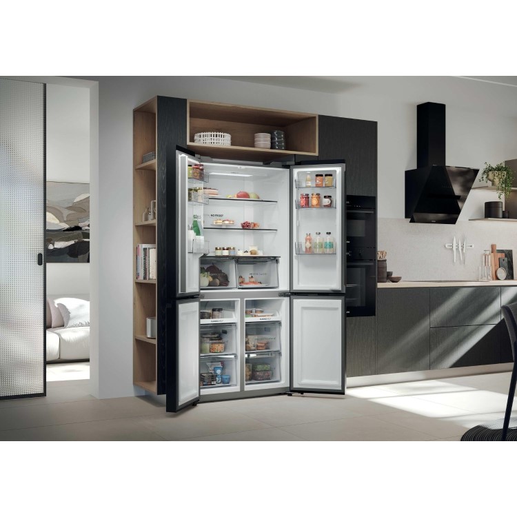 Haier Series 3 250 Litre Side-by-Side American Fridge Freezer -  Black