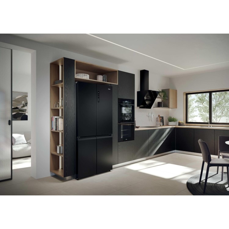 Haier Series 3 250 Litre Side-by-Side American Fridge Freezer -  Black