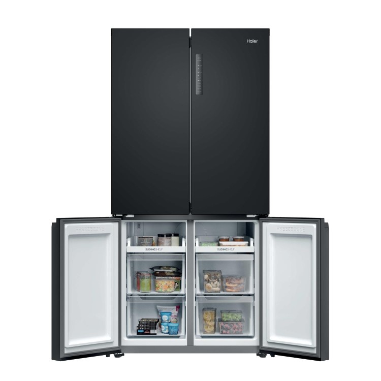 Haier Series 3 250 Litre Side-by-Side American Fridge Freezer -  Black