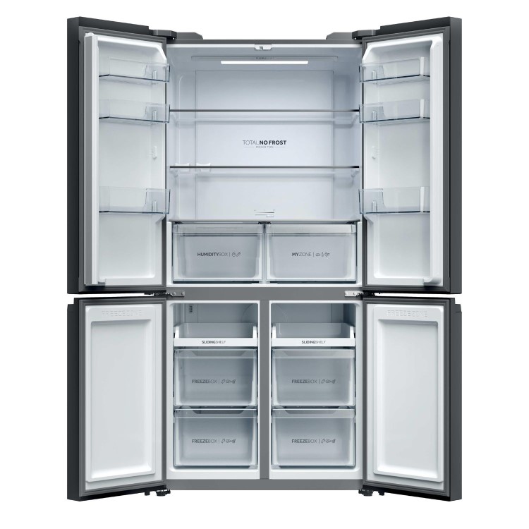 Haier Series 3 250 Litre Side-by-Side American Fridge Freezer -  Black