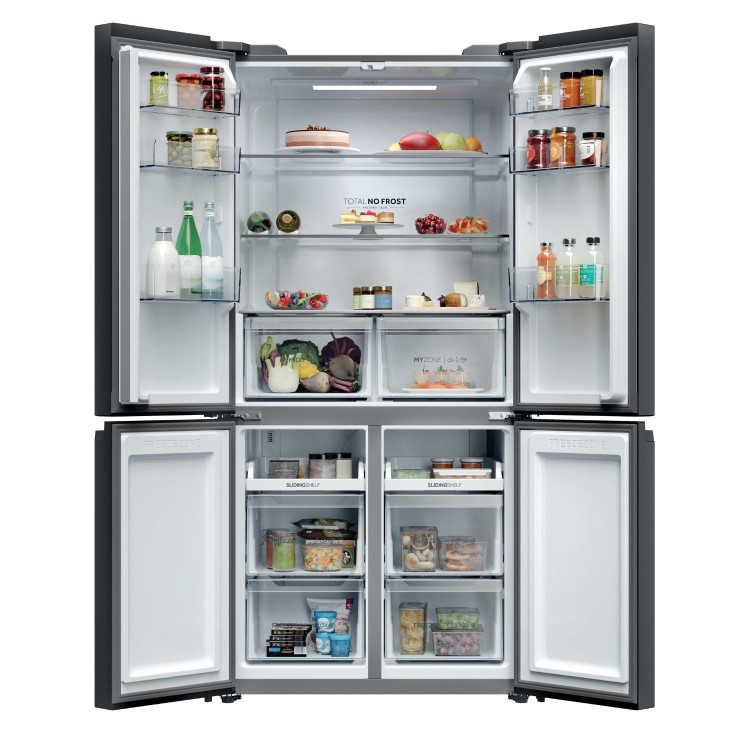 Haier Series 3 250 Litre Side-by-Side American Fridge Freezer -  Black