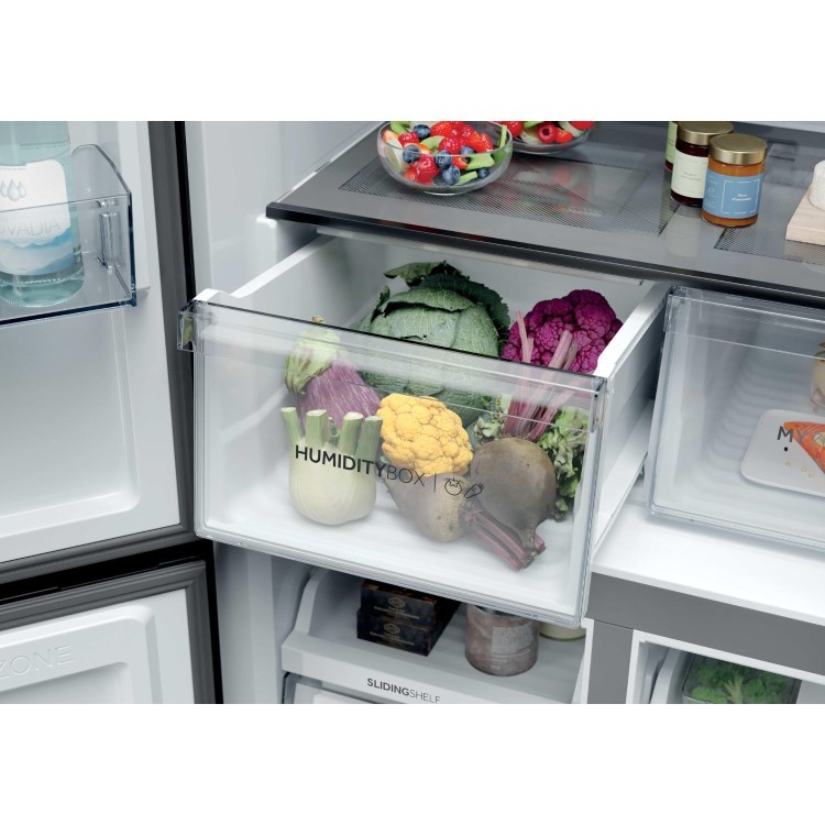 Haier Series 3 250 Litre Side-by-Side American Fridge Freezer -  Black