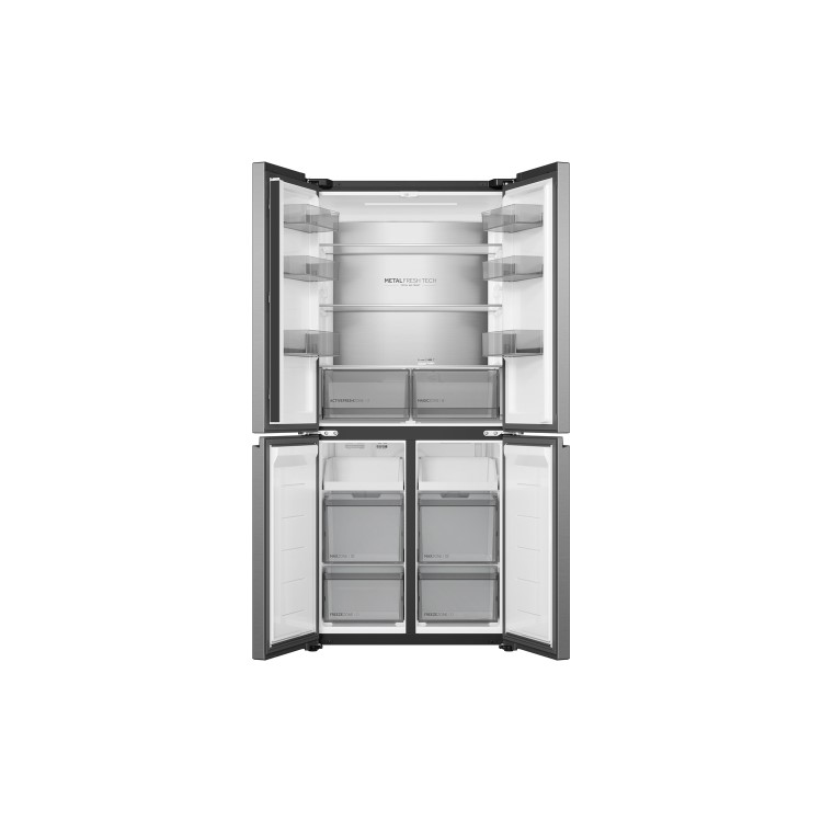 Haier Cube Series 5 523 Litre Four Door American Fridge Freezer - Inox