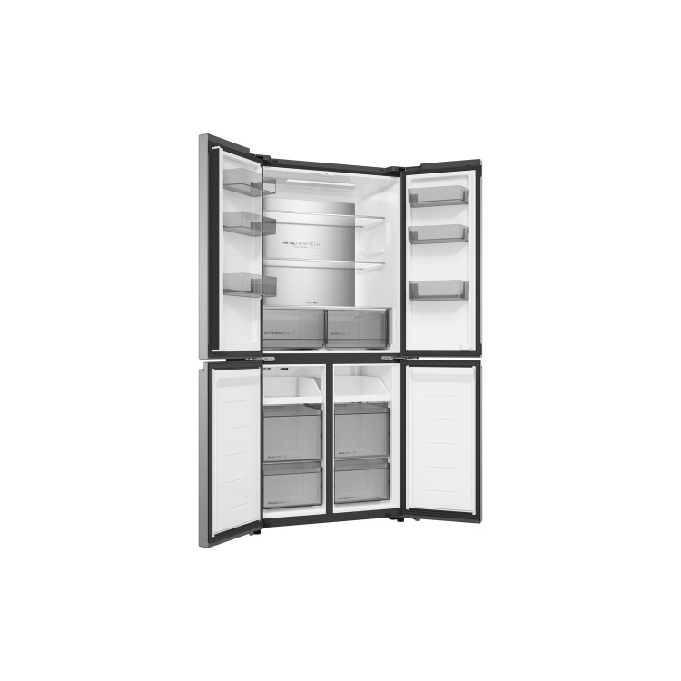 Haier Cube Series 5 523 Litre Four Door American Fridge Freezer - Inox