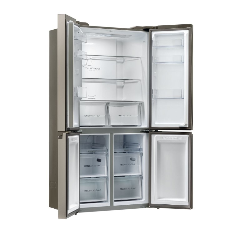 Refurbished Haier Series 5 HCR59F19ENMM Freestanding 643 Litre Frost Free American Fridge Freezer Stainless Steel