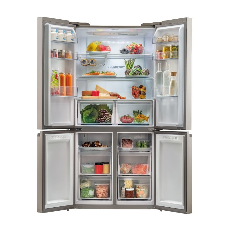 Refurbished Haier Series 5 HCR59F19ENMM Freestanding 643 Litre Frost Free American Fridge Freezer Stainless Steel