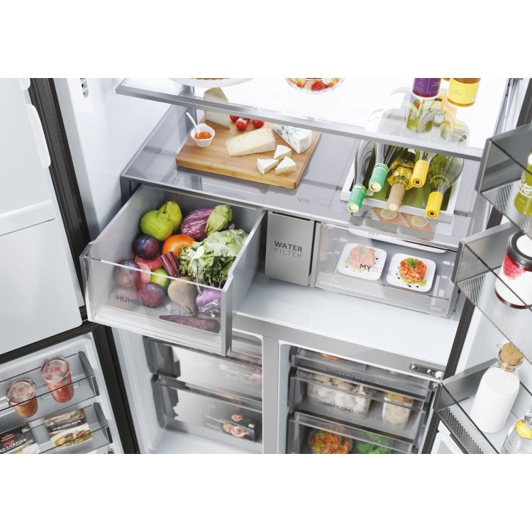 Haier Series 7 601 Litre Side-by-Side American Fridge Freezer -  Stainless steel