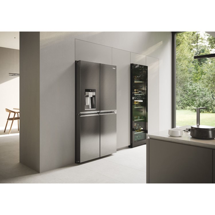Haier Series 7 601 Litre Side-by-Side American Fridge Freezer -  Stainless steel
