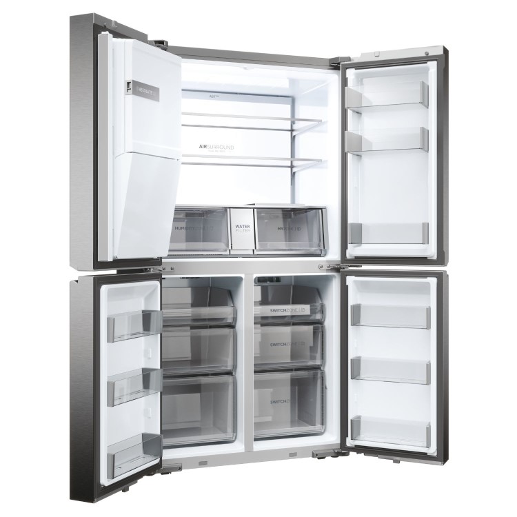 Haier Series 7 601 Litre Side-by-Side American Fridge Freezer -  Stainless steel