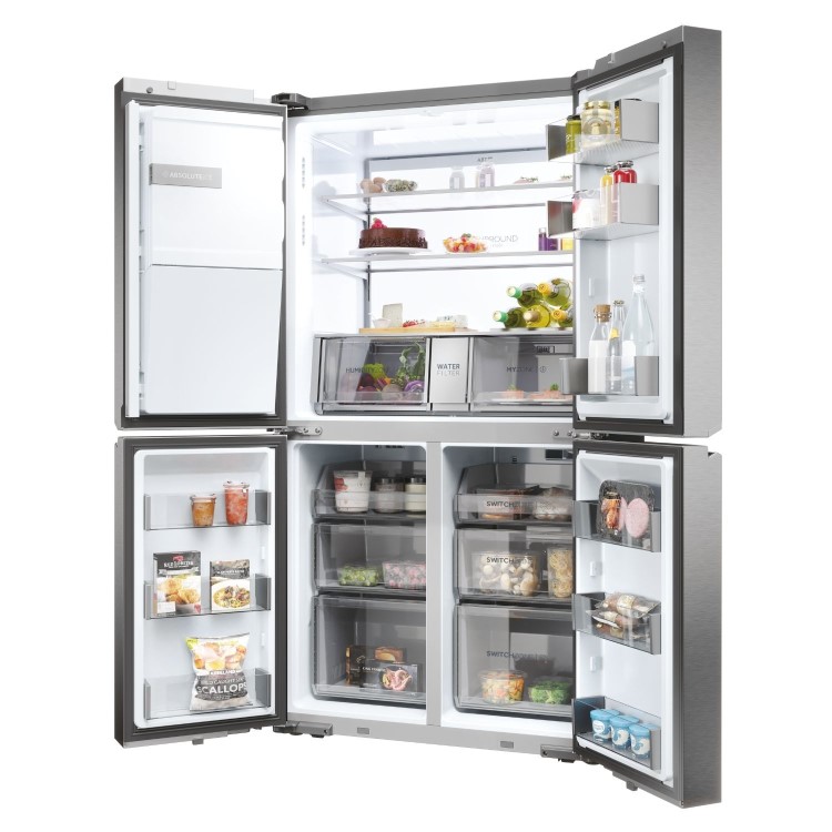 Haier Series 7 601 Litre Side-by-Side American Fridge Freezer -  Stainless steel