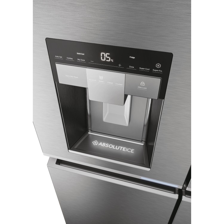 Haier Series 7 601 Litre Side-by-Side American Fridge Freezer -  Stainless steel
