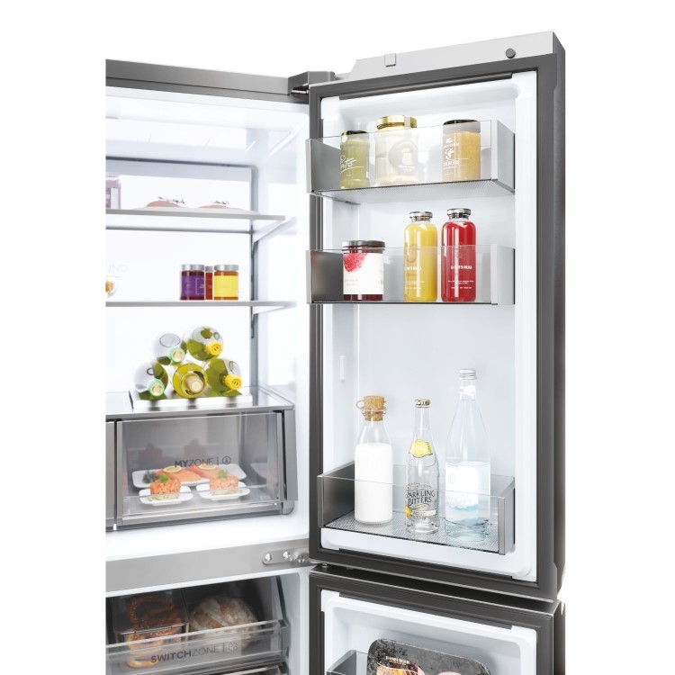Haier Series 7 601 Litre Side-by-Side American Fridge Freezer -  Stainless steel