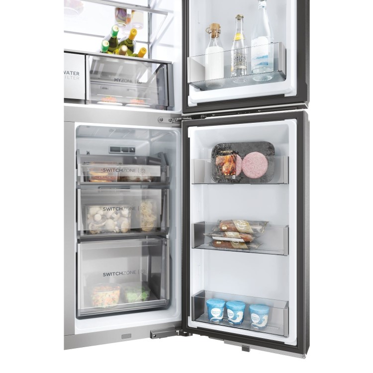 Haier Series 7 601 Litre Side-by-Side American Fridge Freezer -  Stainless steel