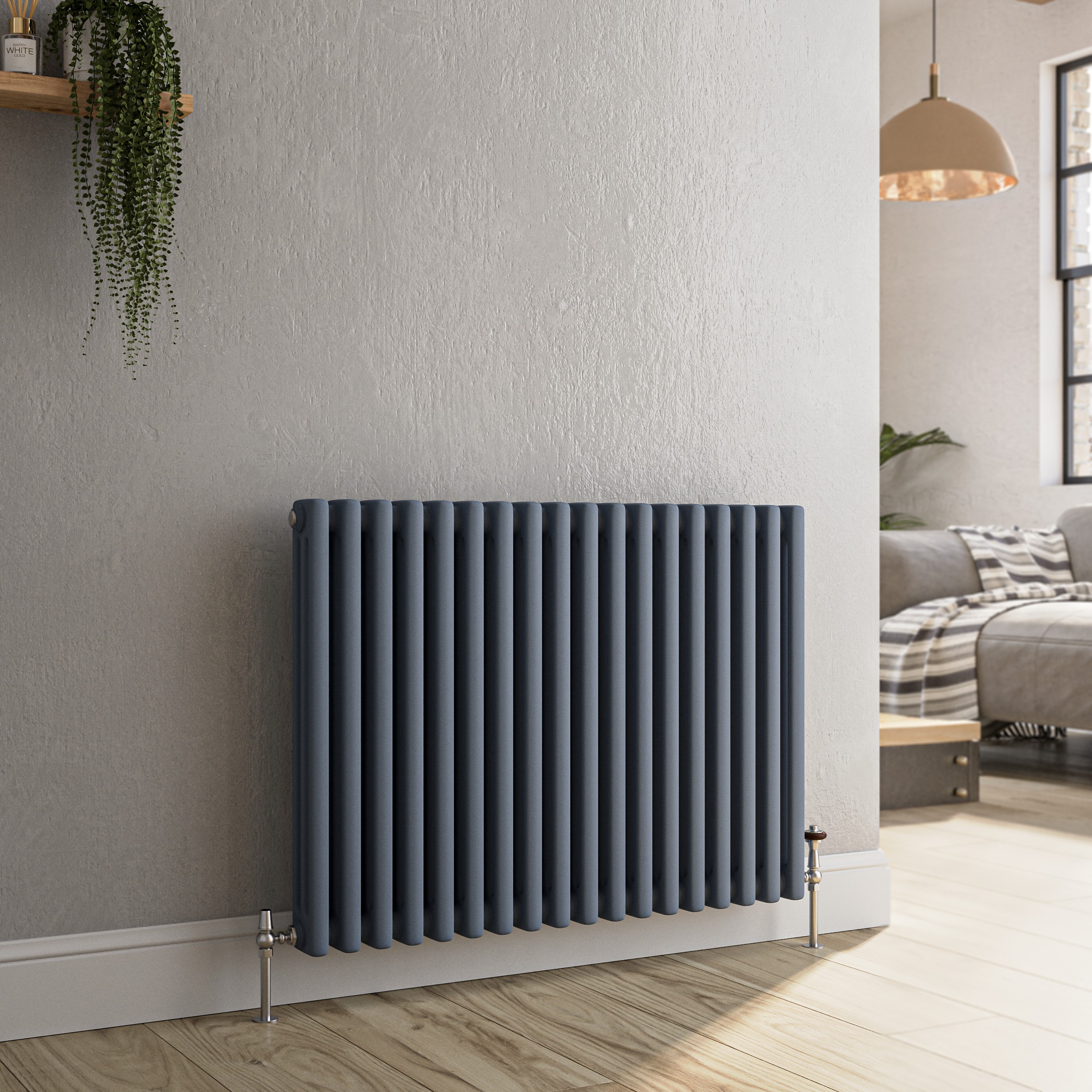 Horizontal Triple Column Traditional Radiator 600x830mm 3581 BTU Cast Iron Style