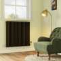 Reggio Midnight Black Horizontal Triple Column Traditional Radiator 800x830mm 3581 BTU - Cast Iron Style