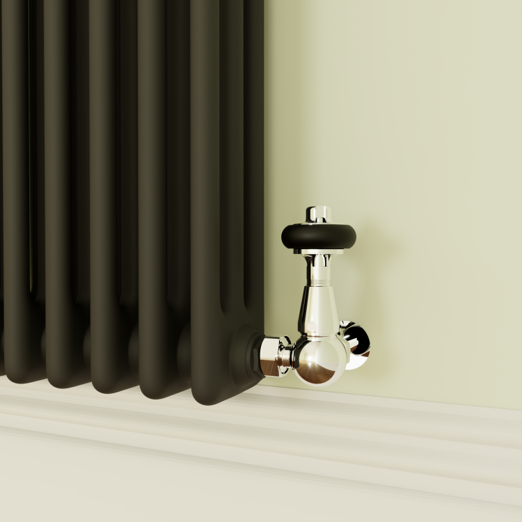 Reggio Midnight Black Horizontal Triple Column Traditional Radiator 800x830mm 3581 BTU - Cast Iron Style