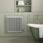 Reggio White Horizontal Triple Column Radiator 800x830mm 2411 BTU - Cast Iron Style