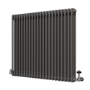 Reggio Anthracite Horizontal Triple Column Radiator 800x1010mm 5736 BTU - Cast Iron Style