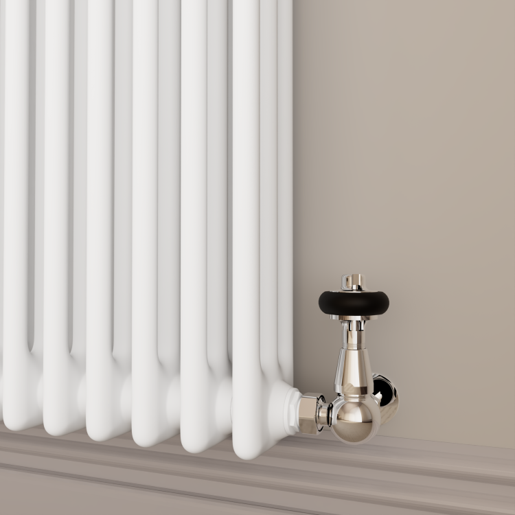 Reggio White Horizontal Triple Column Radiator 800x1010mm 5736 BTU - Cast Iron Style