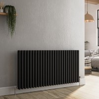 Reggio Midnight Black Horizontal Triple Column Traditional Radiator 600x1190mm 5173 BTU - Cast Iron Style Reggio Midnight Black Horizontal Triple Column Traditional Radiator 600x1190mm 5173 BTU - Cast Iron Style