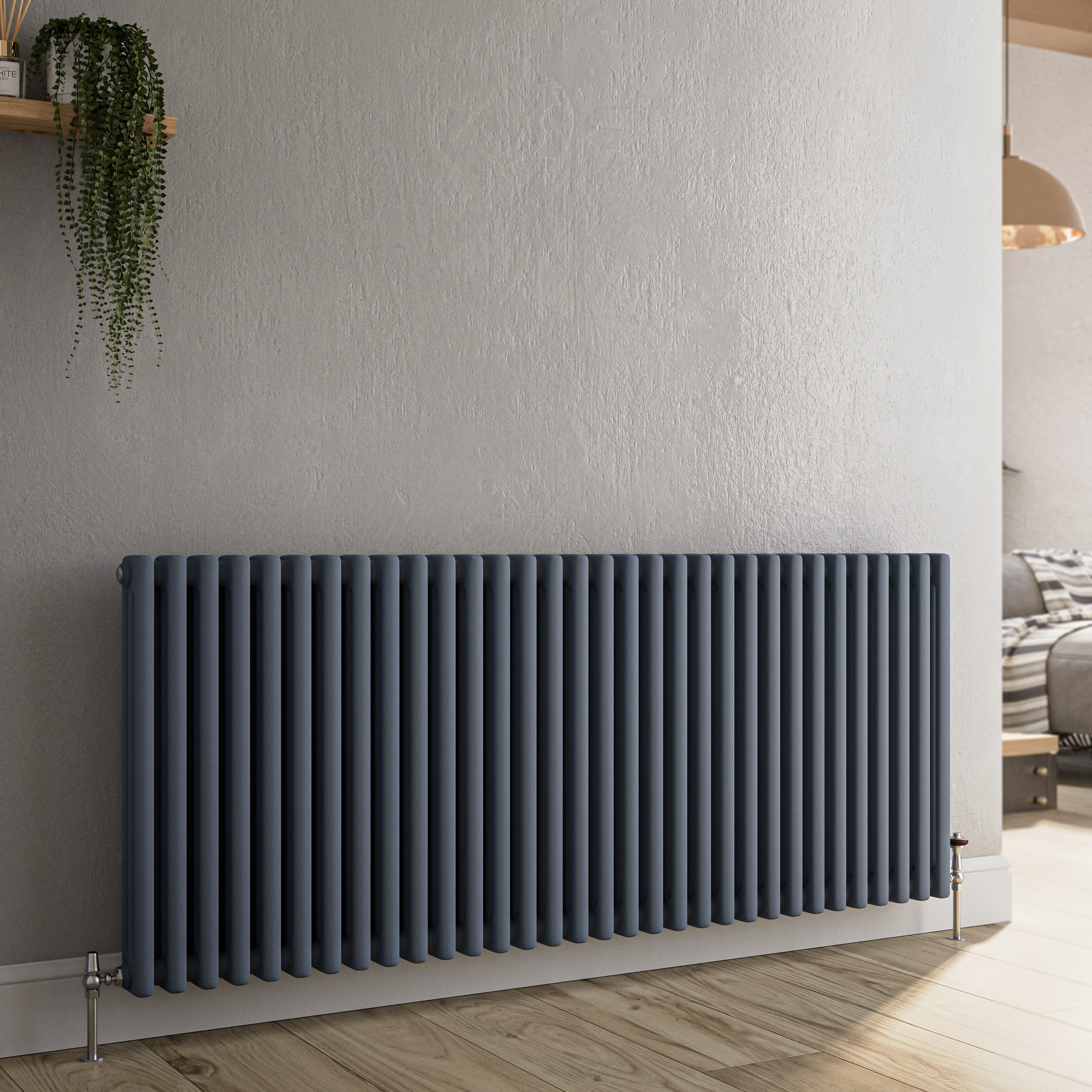 Horizontal Triple Column Traditional Radiator 600x1460mm 6367 BTU Cast Iron Style