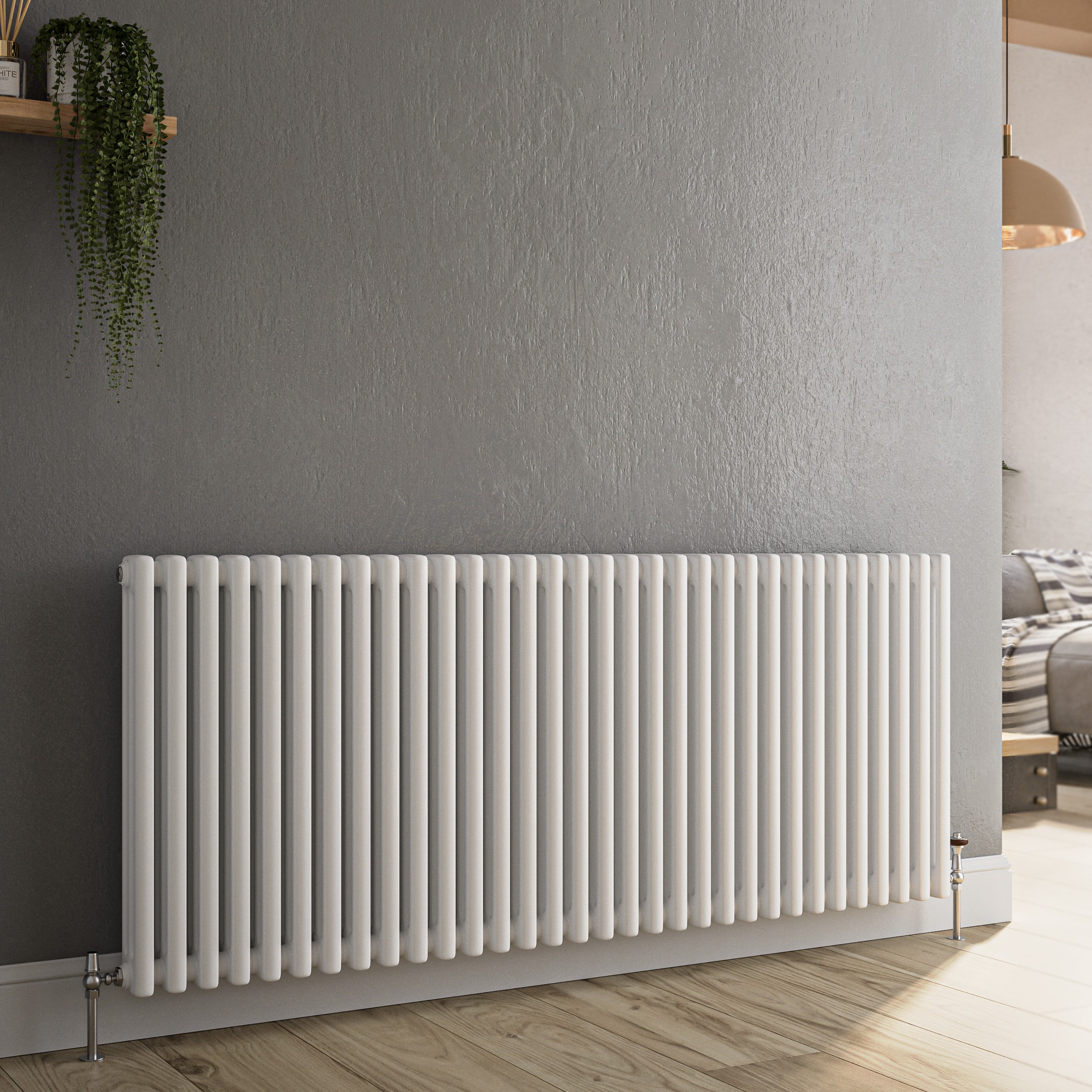 Horizontal Triple Column Traditional Radiator 600x1460mm 6367 BTU Cast Iron Style