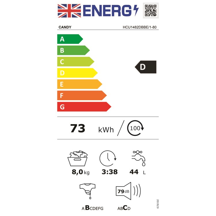 Candy Ultra 8kg 1400rpm Washing Machine - Black