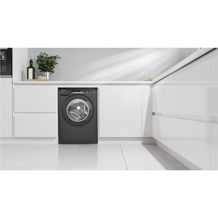 Refurbished Candy Ultra HCU1492DBBE/1-80 Freestanding 9KG 1400 Spin Washing Machine Black