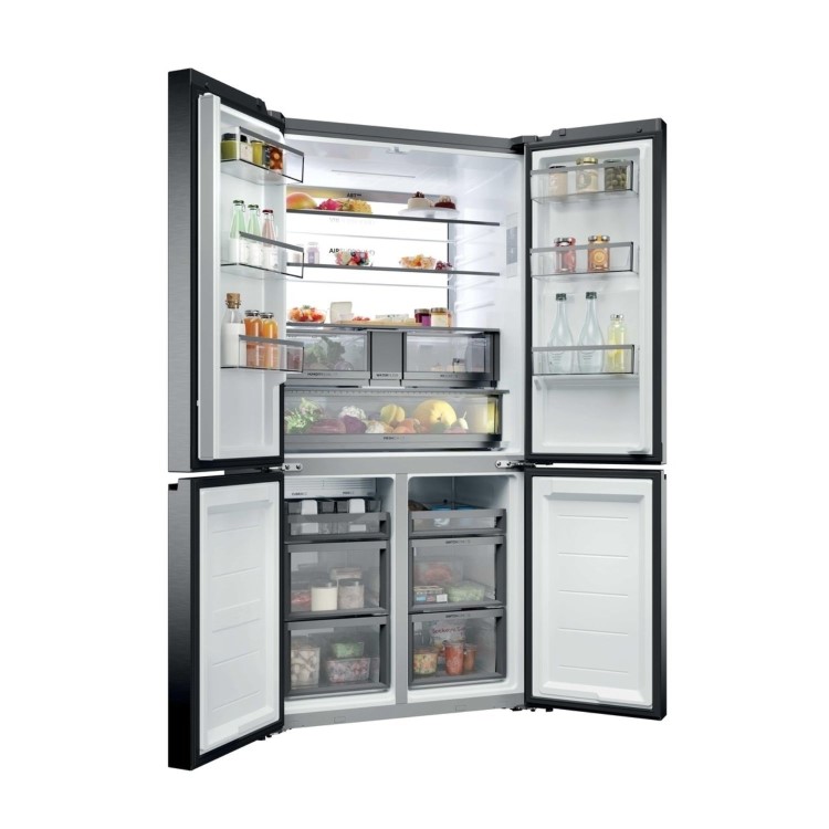 Haier Cube Series 7 679 Litre Four Door American Fridge Freezer - Black