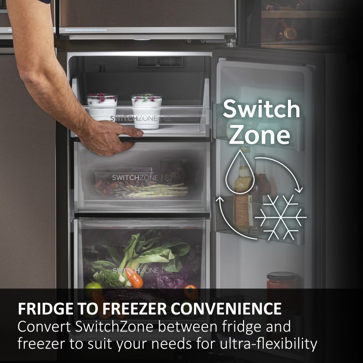 Haier Cube Series 7 679 Litre Four Door American Fridge Freezer - Black