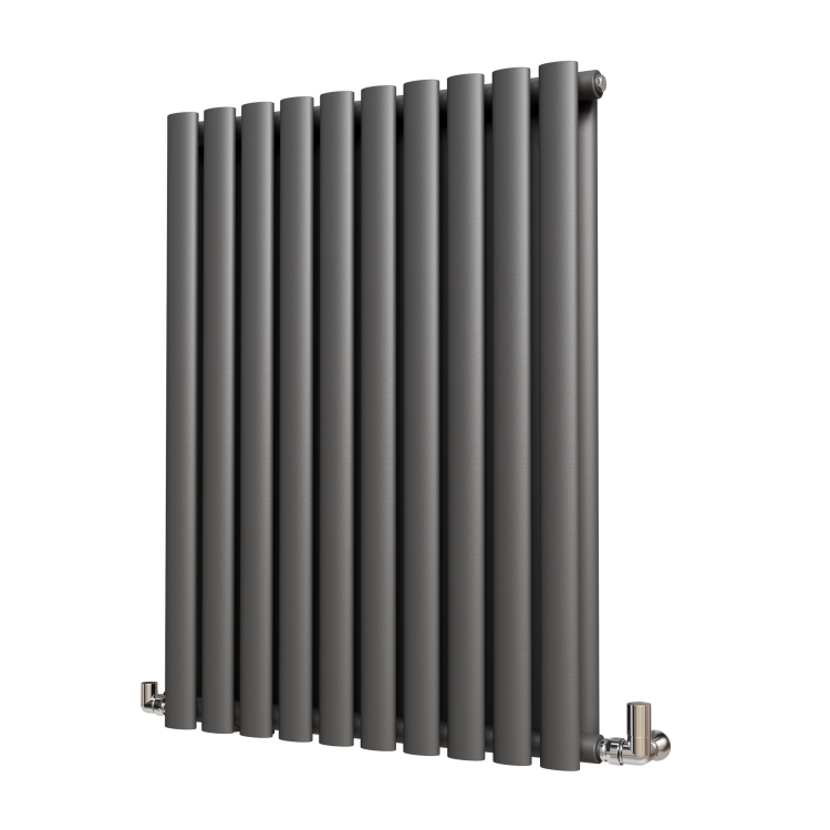 Sorrento Anthracite Horizontal Oval Designer Radiator 800x590mm Double Panel 2399 BTU