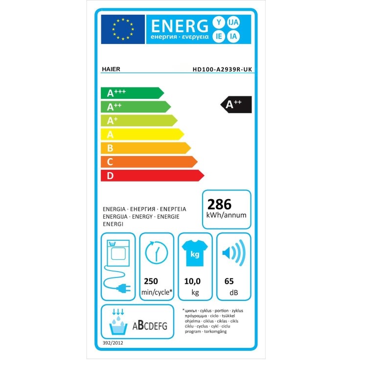 Haier 939 Series 3 10kg Heat Pump Tumble Dryer - Graphite